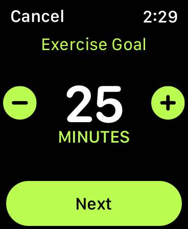 Exercise goal