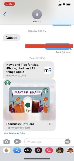 Send starbucks gift card via deals text