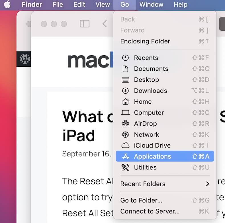 Find folder. Где находится папка applications на Mac.