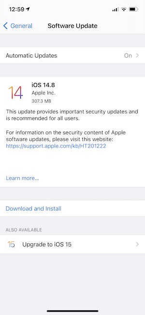 iPhone or iPad update
