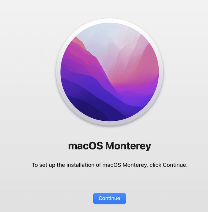 Update Installation macOS Monterey