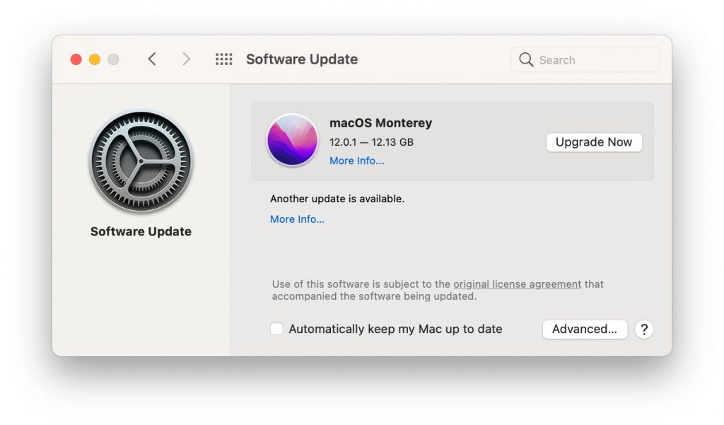 update software window