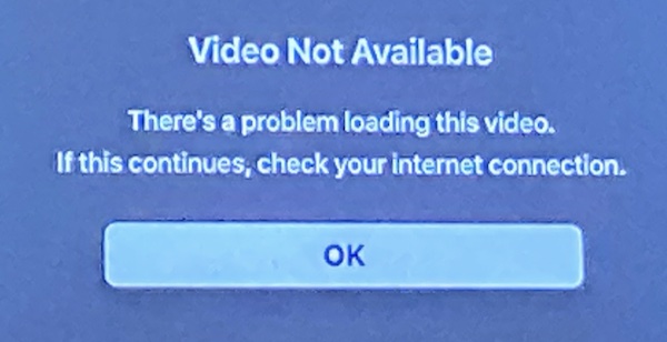 Apple TV error message on Fire TV
