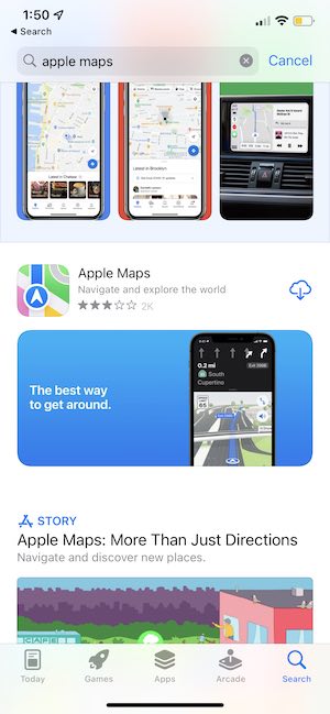 Apple Maps install