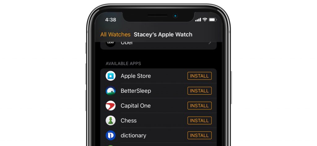 available apps for Apple Watch