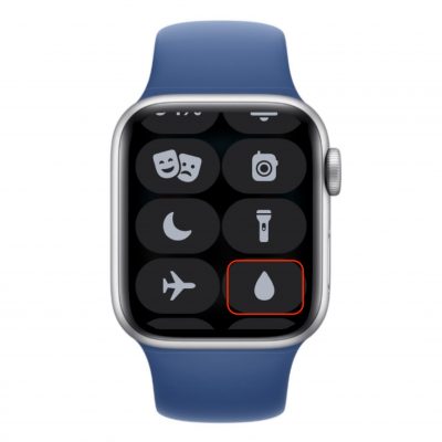 water lock in control center on Apple Watch