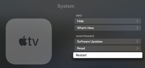 Apple TV restart