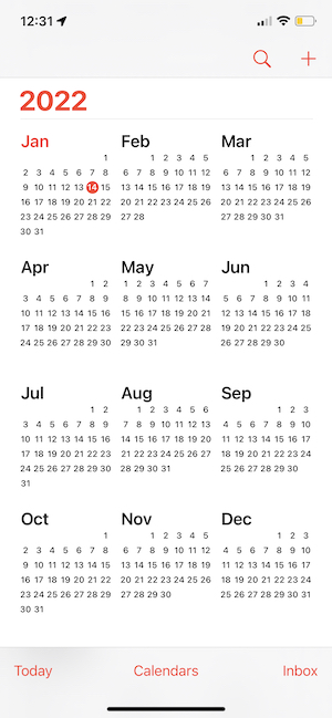 Calendar app