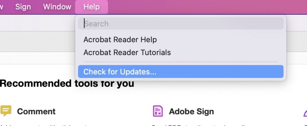 adobe acrobat reader macbook pro text not showing