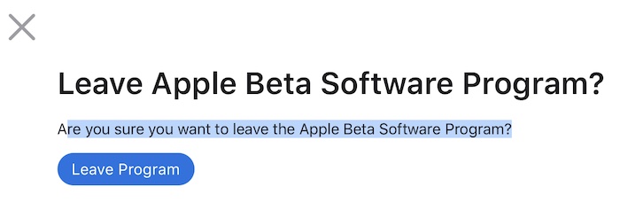 Leave beta program link
