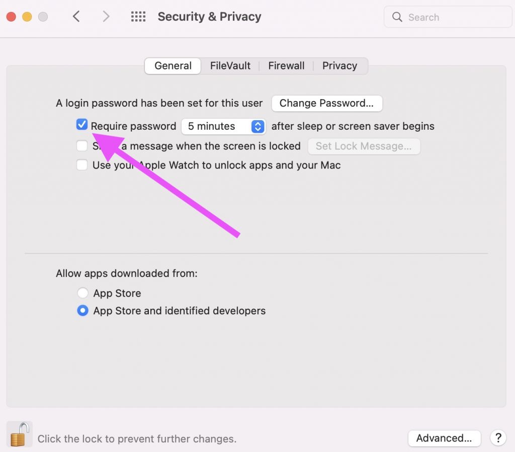 Mac require password