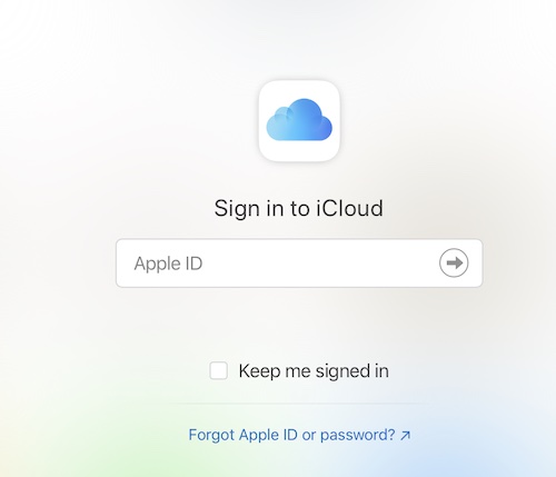 iCloud.com screen