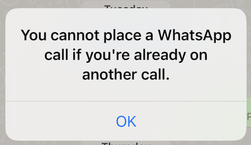 You cannot place WhatsApp calls