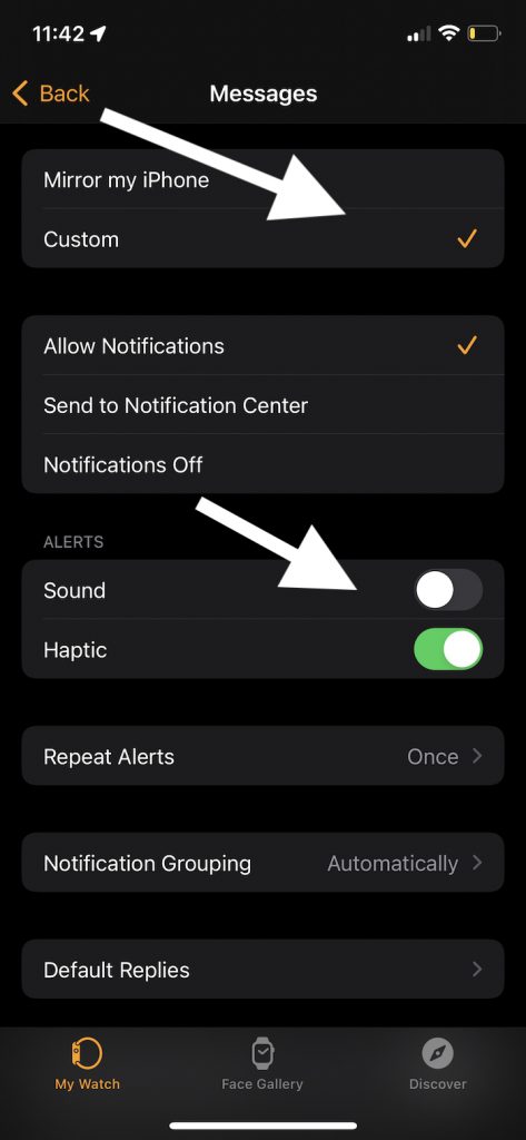 Apple Watch messages vibrate