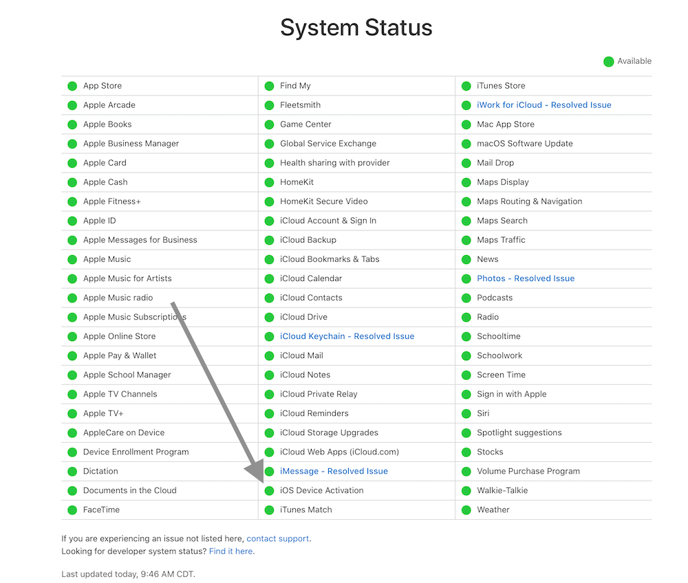 Apple System Status