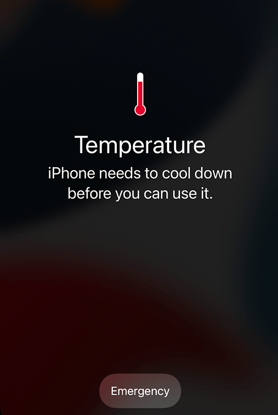 iphone 12 pro max temperature warning but not hot