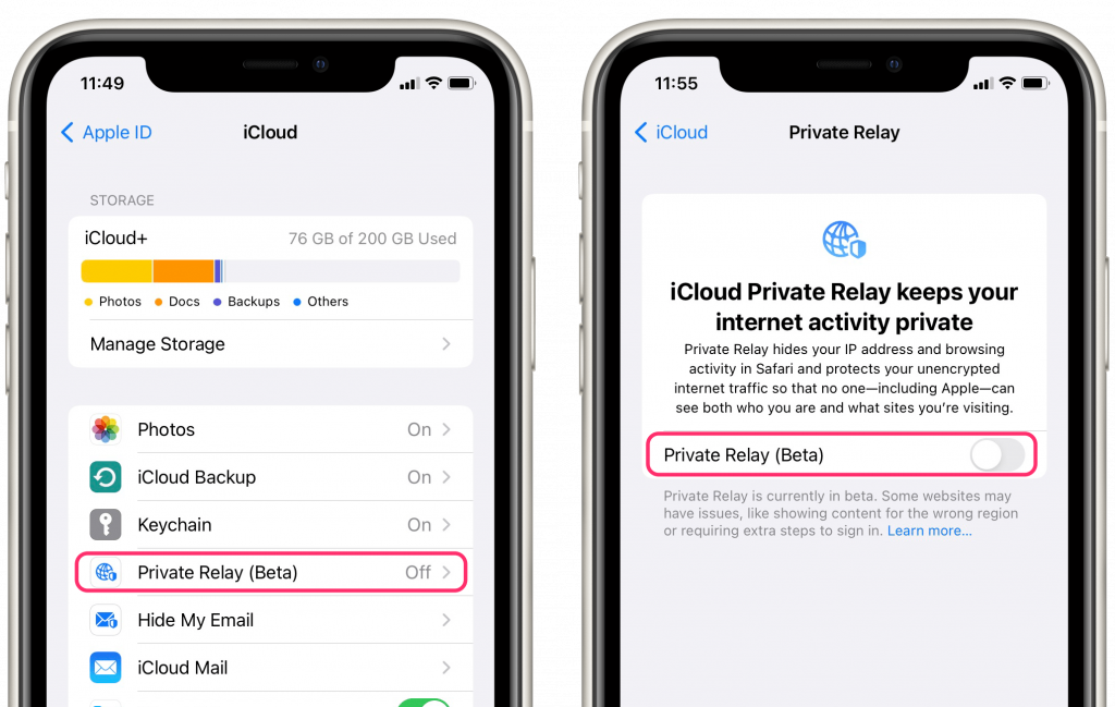 private relay on iPhone