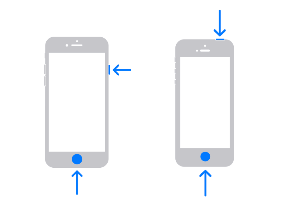 iPhone with side or top button and Home button