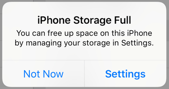 iPhone storage full