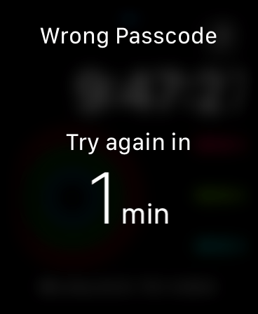 Wrong passcode message 