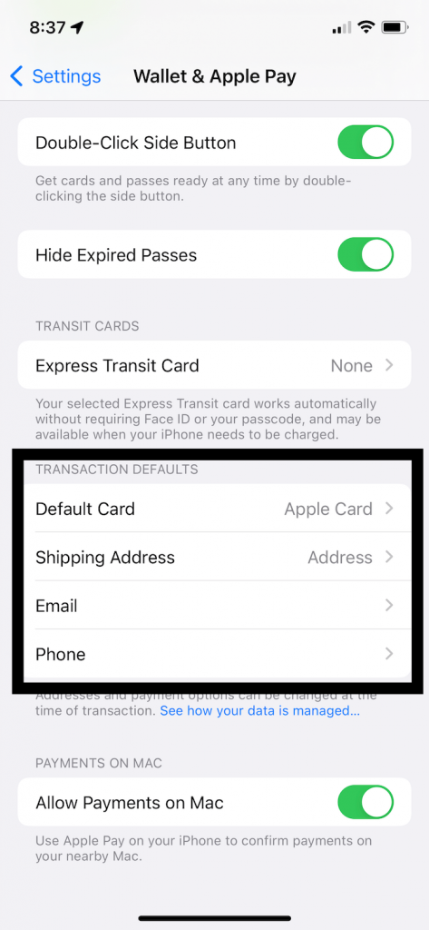 Apple Pay Contact 