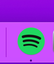 Spotify running - Dock 