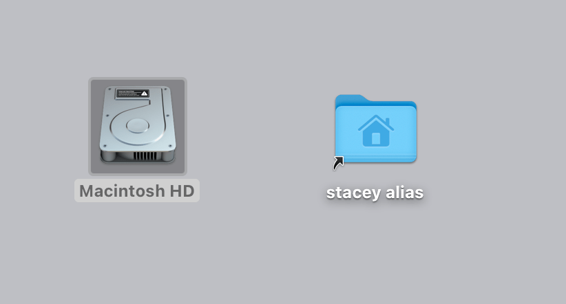 alias on Mac desktop