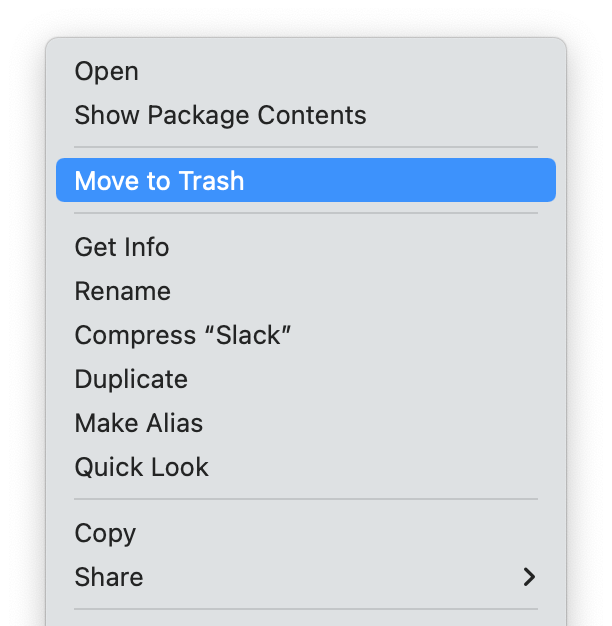 move to trash in finder
