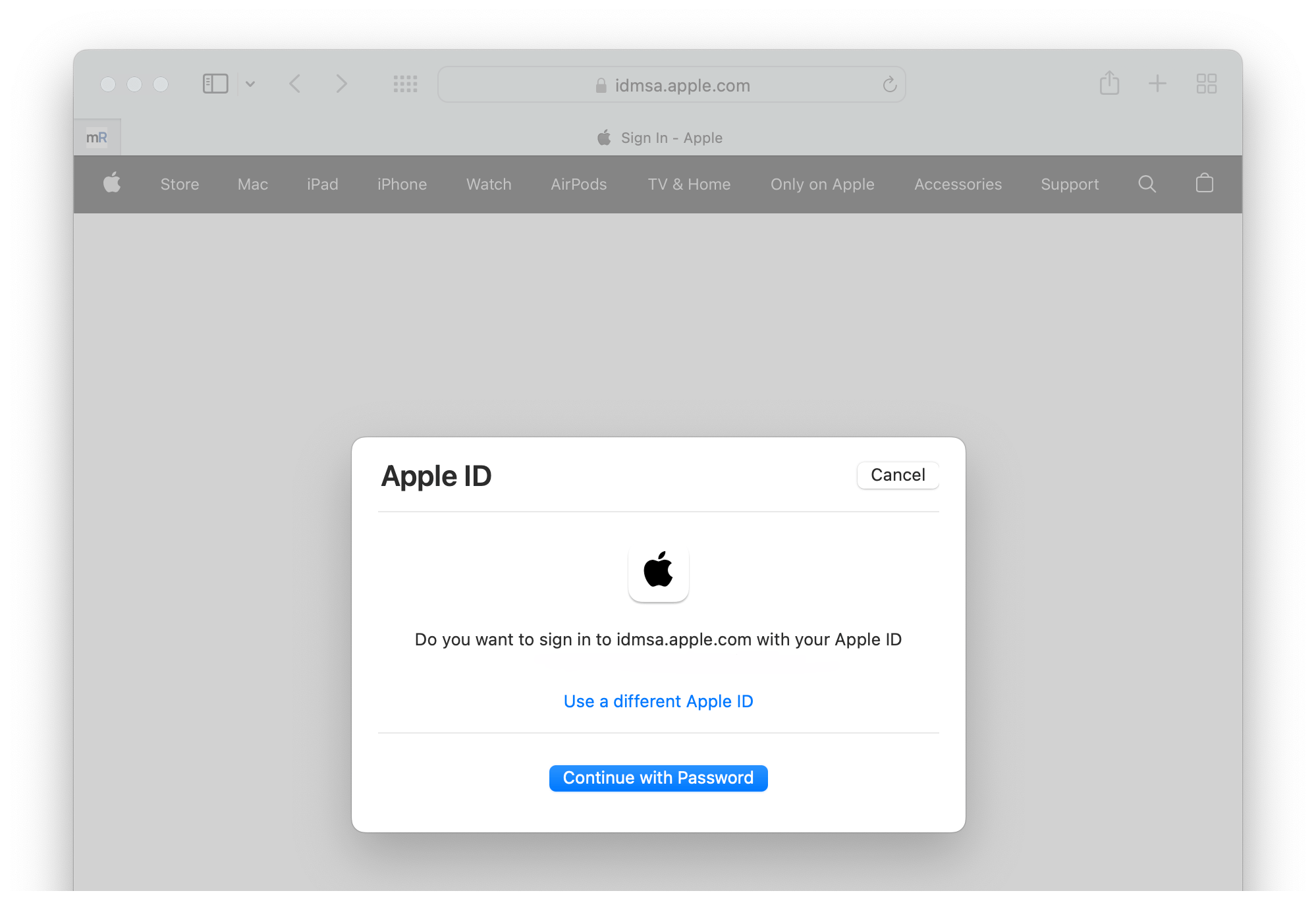 sign in to apple my support page