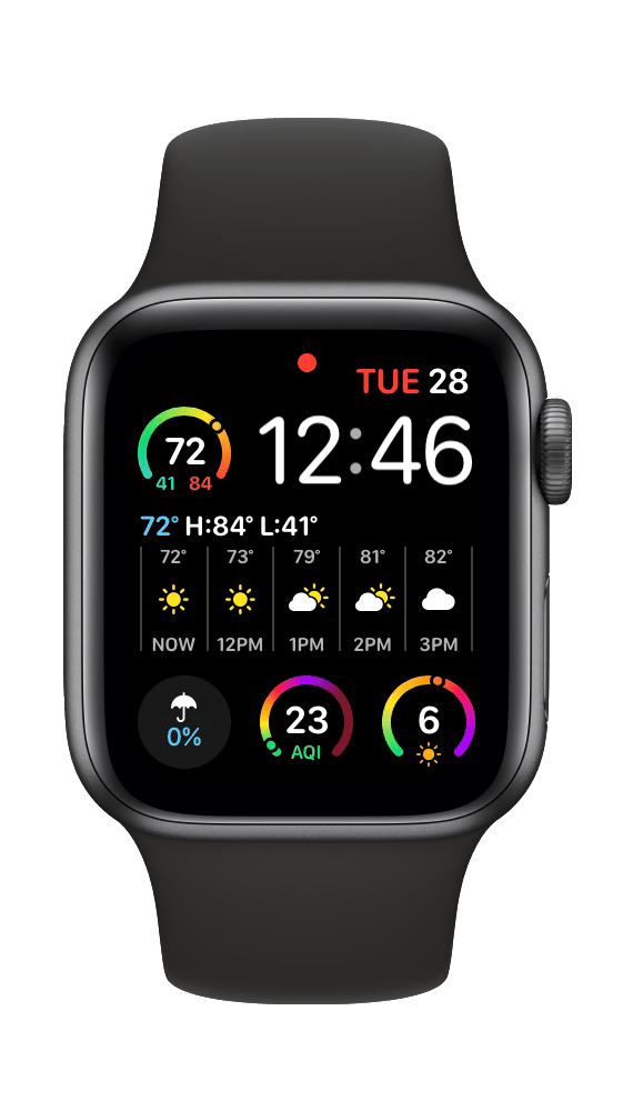 Apple Watch with many weather complications