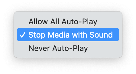 autoplay options menu