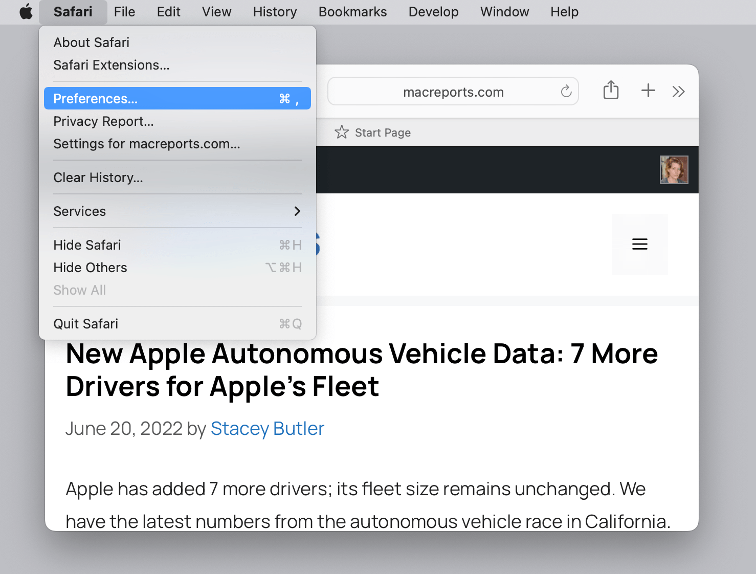 safari preferences