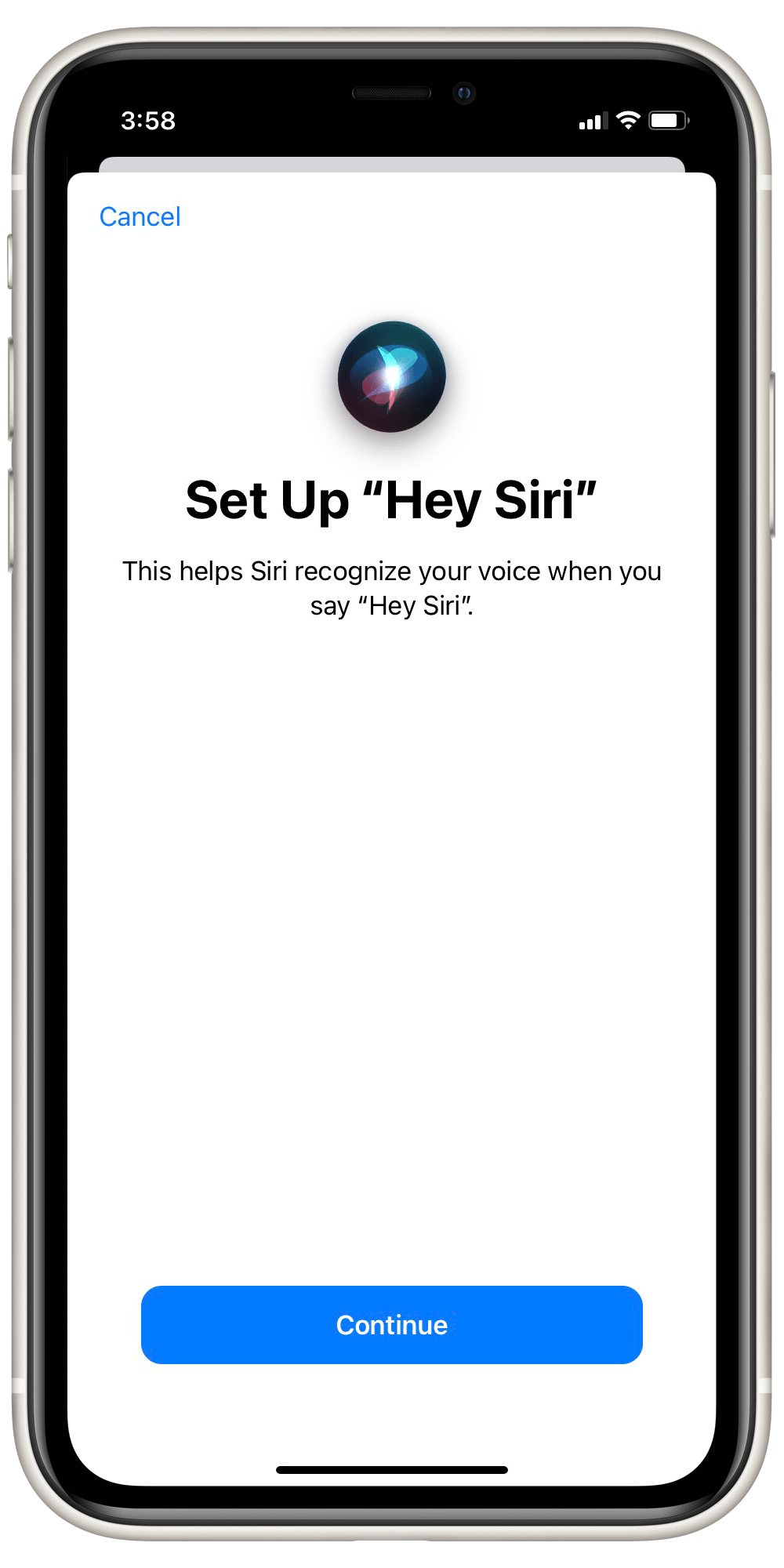 set up Hey Siri