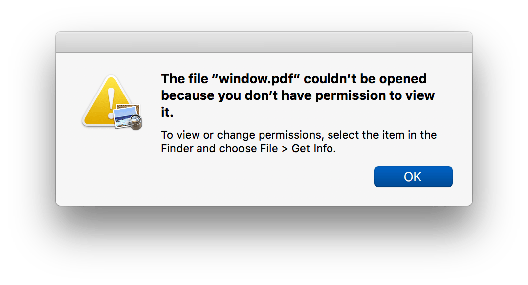 Mail PDF error message