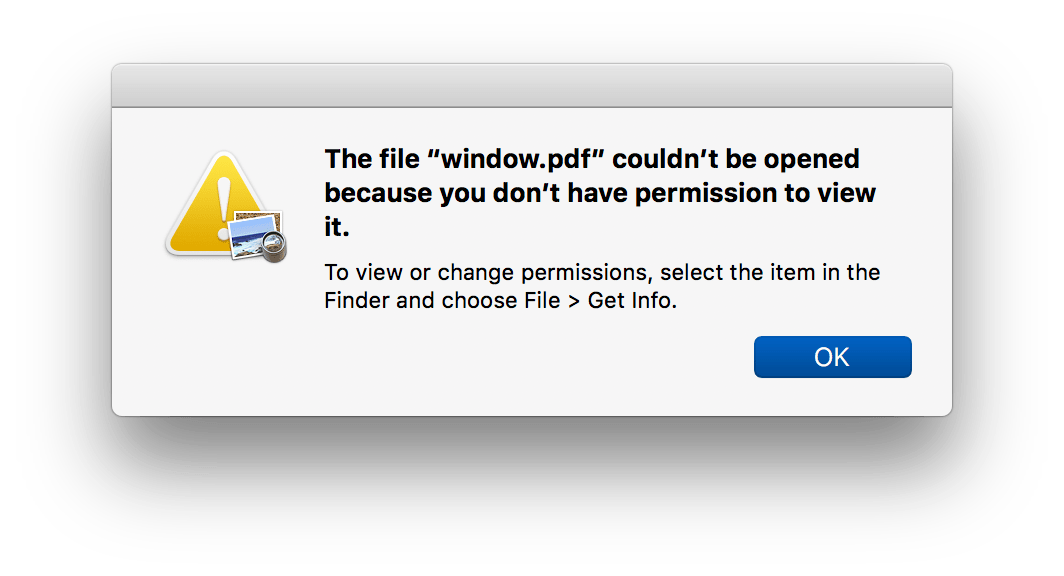 unable to open pdf files on mac