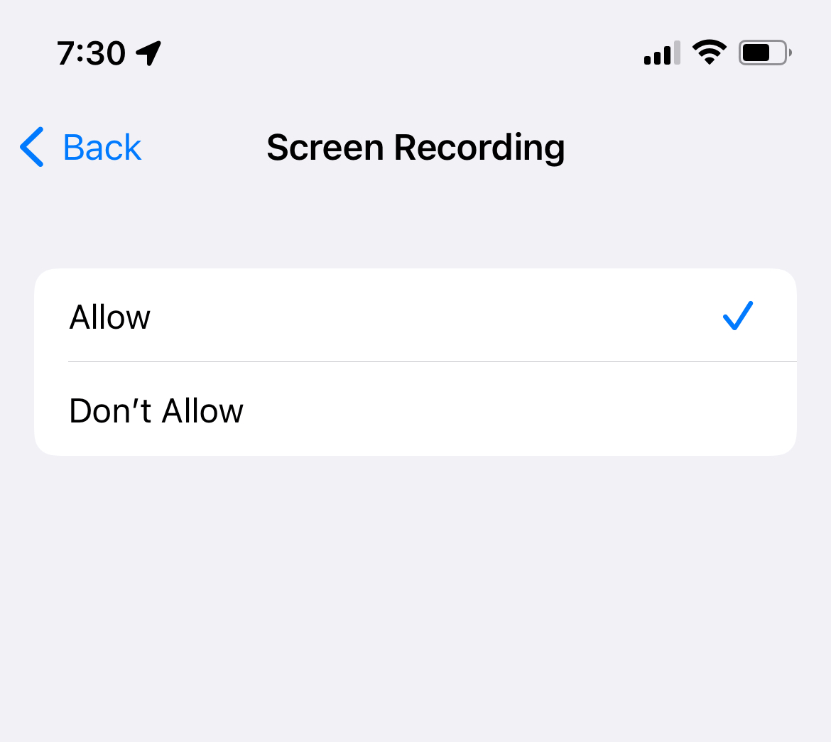 screen recording permission