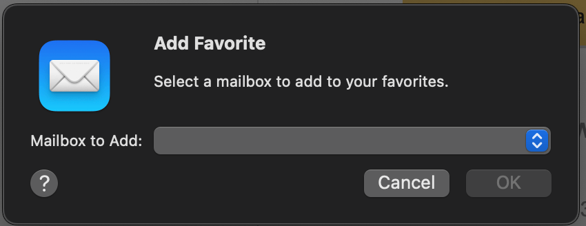 add a mailbox to favorites