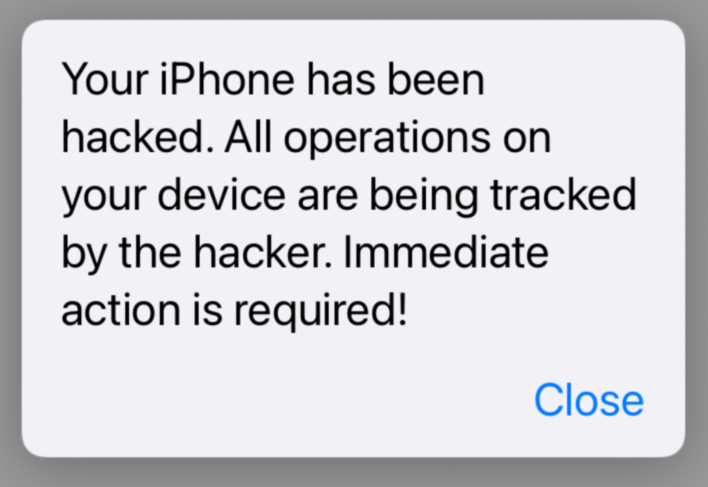 'Your iPhone has been Hacked, Immediate Action Needed' Message, How to