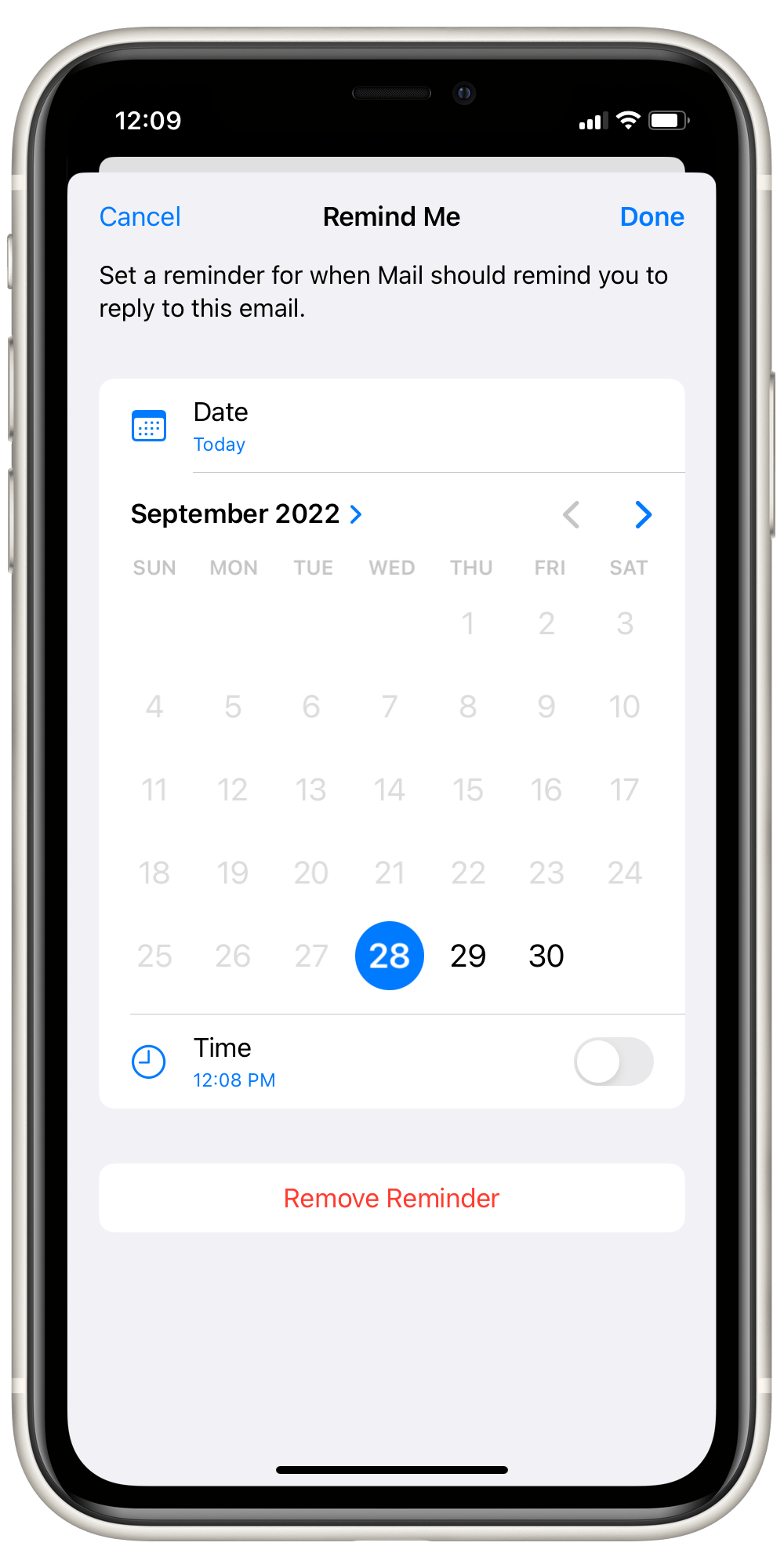 remove reminder