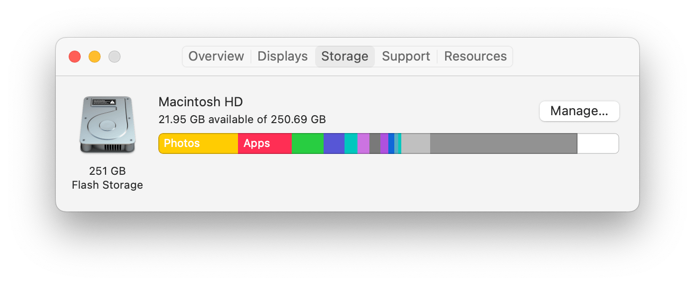 storage space on Mac