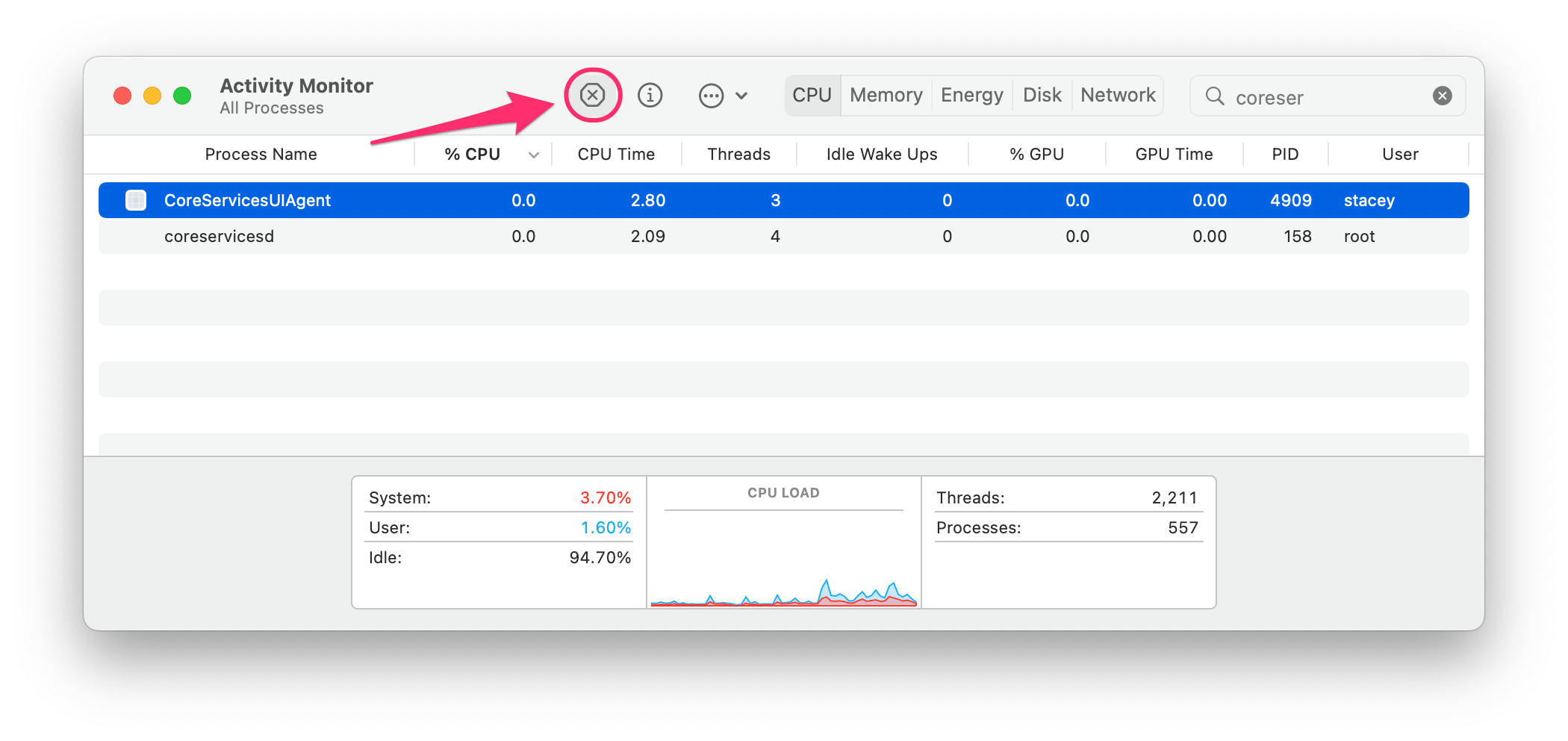 quit process activity monitor