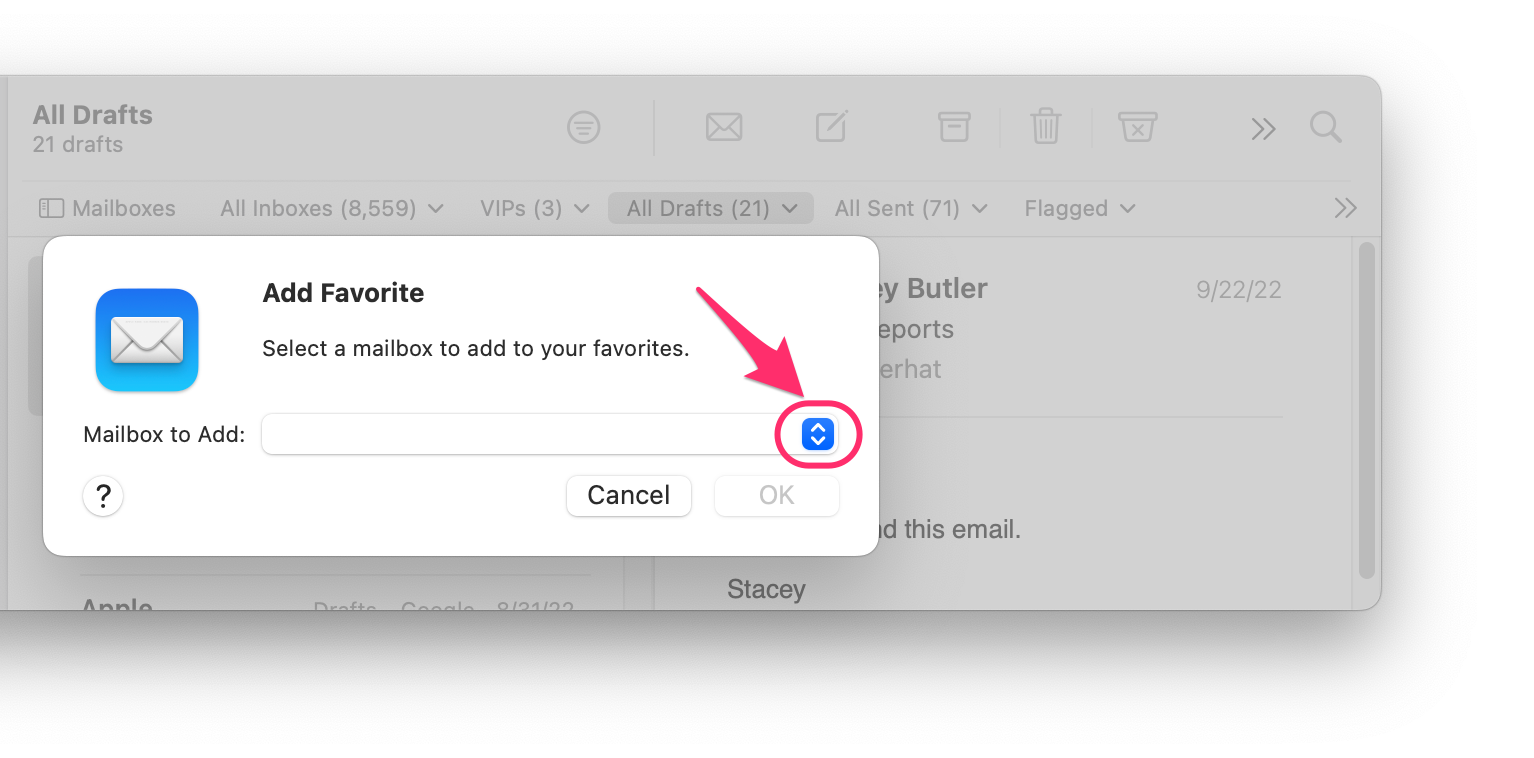 choose mailbox to add