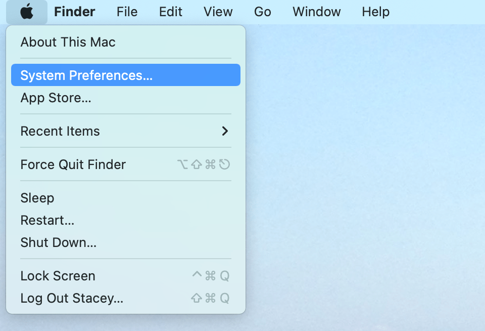 system preferences from apple menu