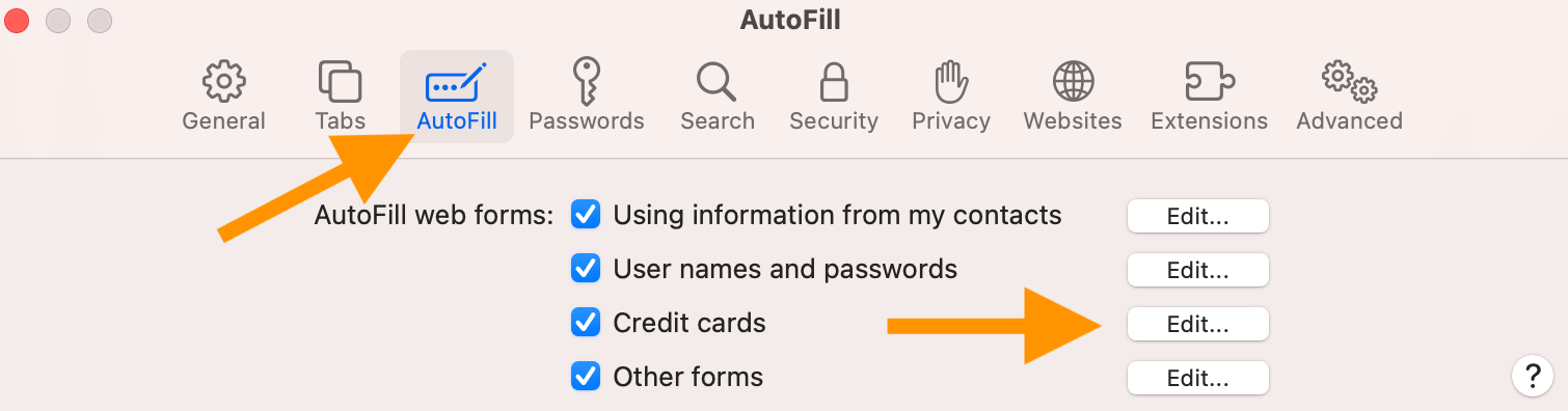 Safari AutoFill edit 