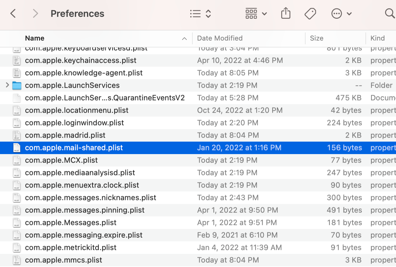 Mail Preference files