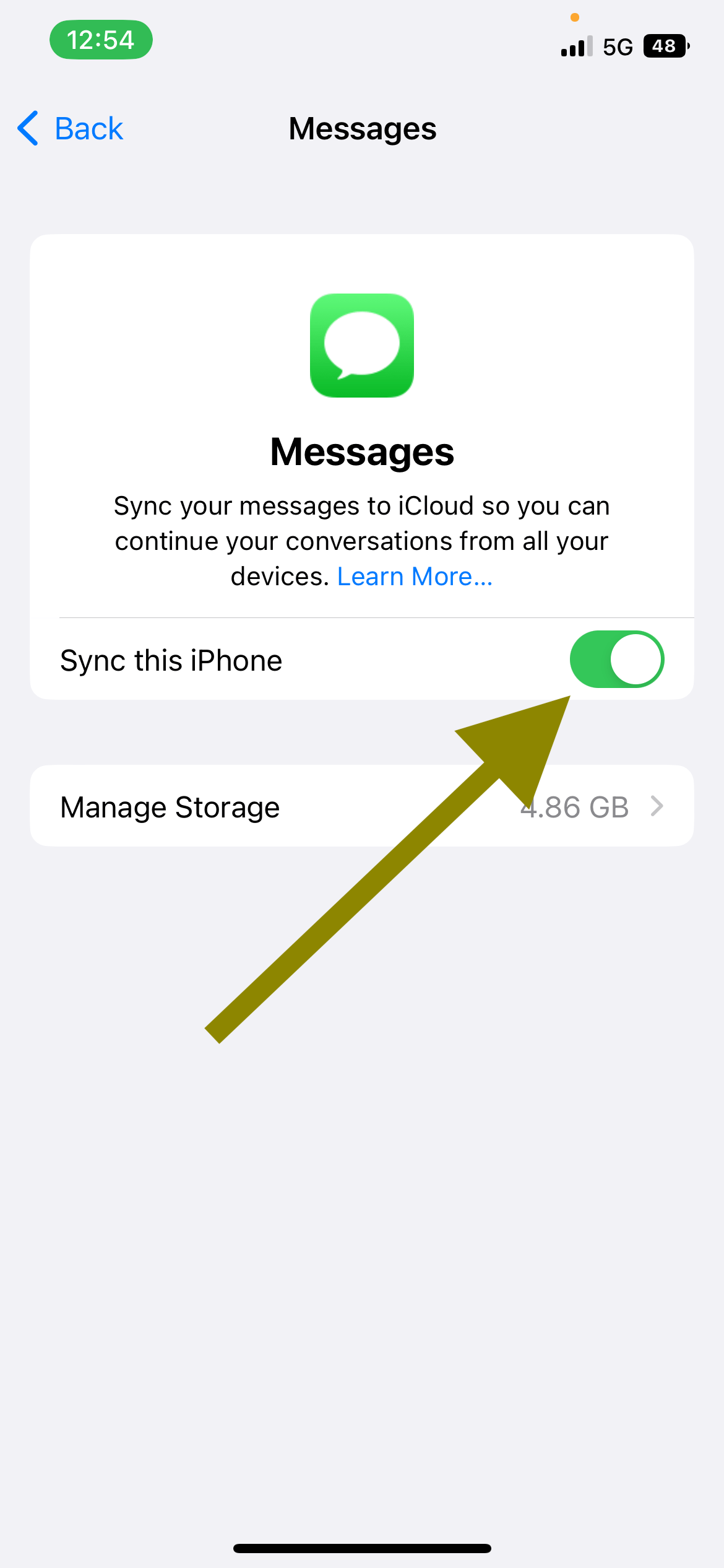 Sync this iPhone switch 