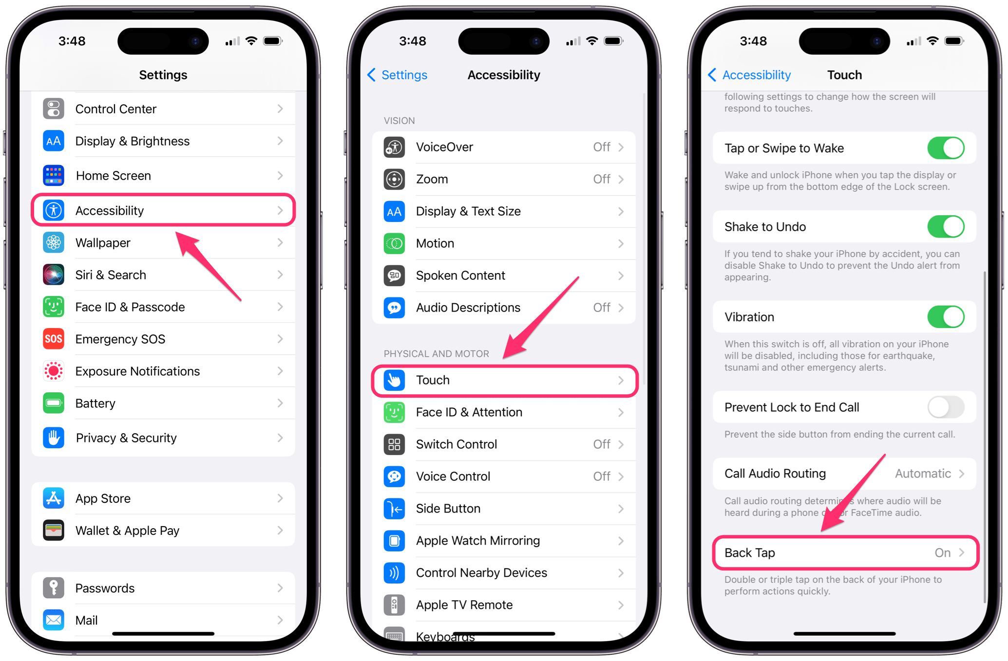 settings accessibility