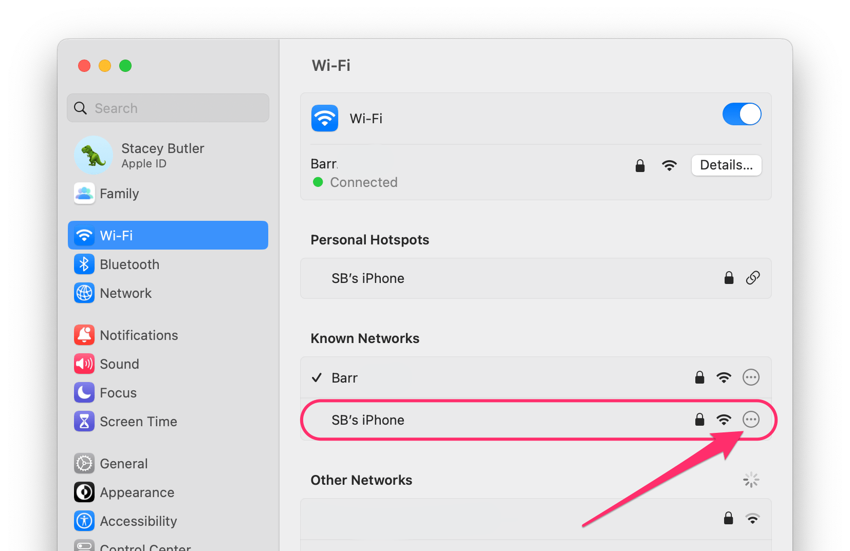 hotspot on Mac in settings