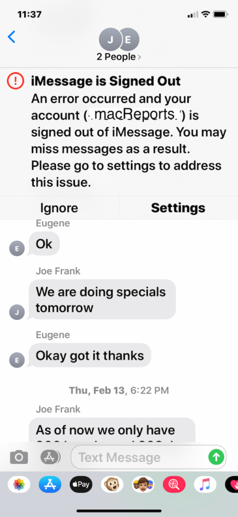 iMessage is Signed Out Error in Messages on iPhone, How to Fix • macReports