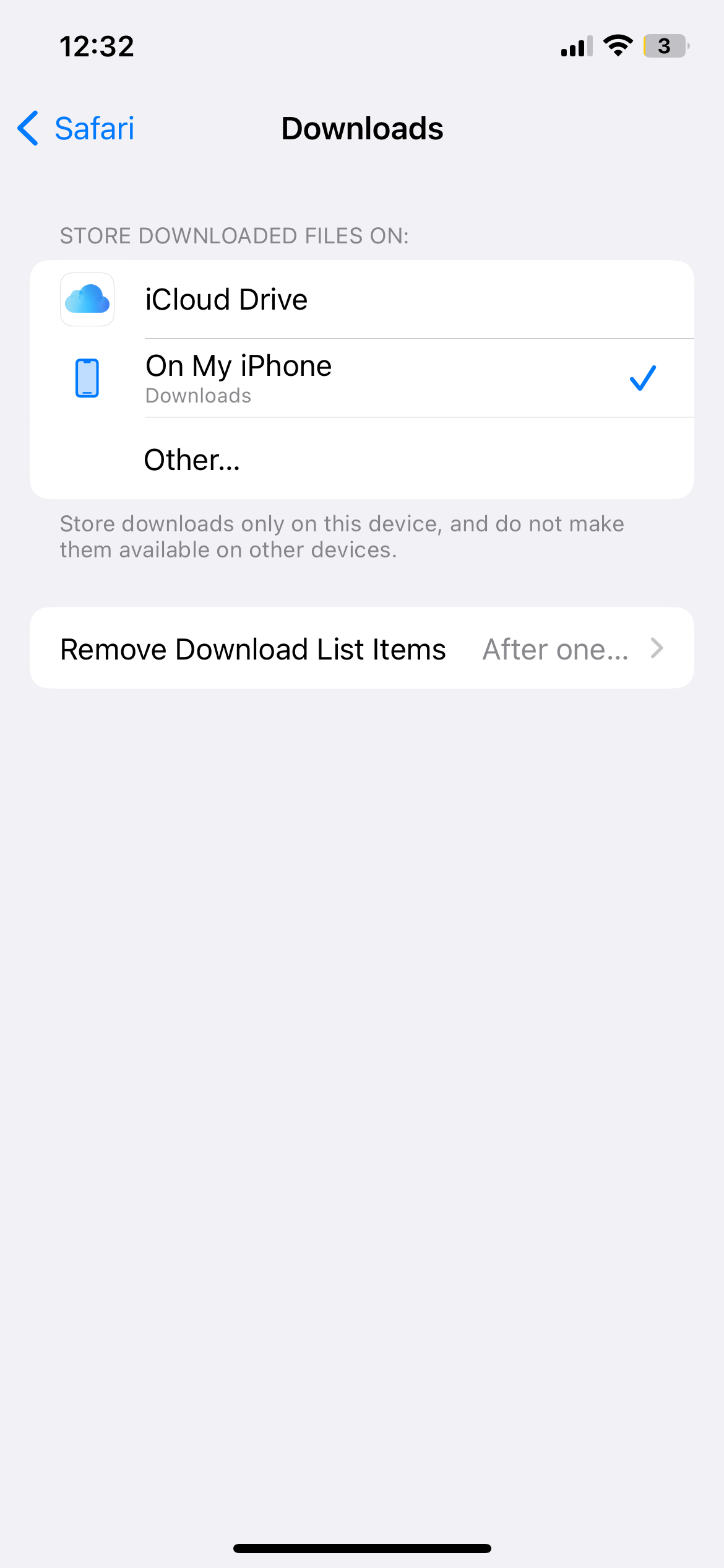 Safari download settings